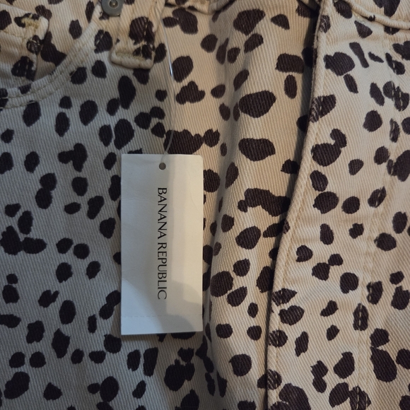 Banana Republic Black and Cream Leopard Print Skinny Pants High Rise NWT - Picture 4 of 8